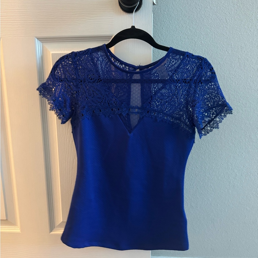 H&M Royal Blue Lace Blouse
